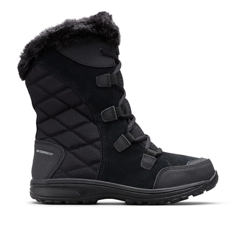 Columbia Women's Ice Maiden II Snow Boots Black/Columbia Grey 6 - Waterproof Winter Footwear
