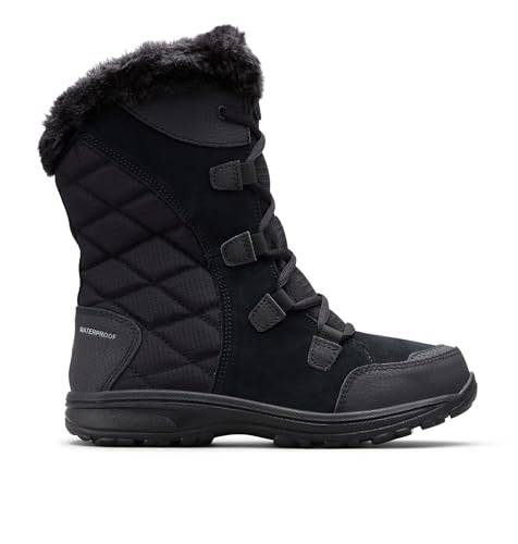 Women’s Waterproof Snow Boots - Columbia Ice Maiden II Black & Grey, Mid-Calf Winter Footwear