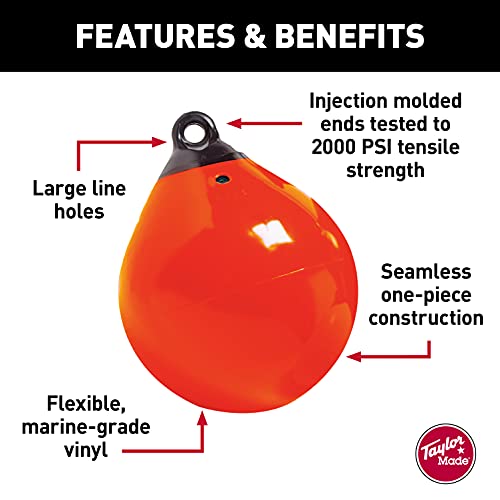 TaylorMade Tuff End Buoy - 15 Inch Orange Marine Fender for Heavy Duty Docking