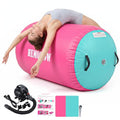 Pink & Green Inflatable Gymnastics Air Barrel Roller with Electric Pump - 3.3Ft Tumbling Back Handspring Trainer for Home & Cheerleading