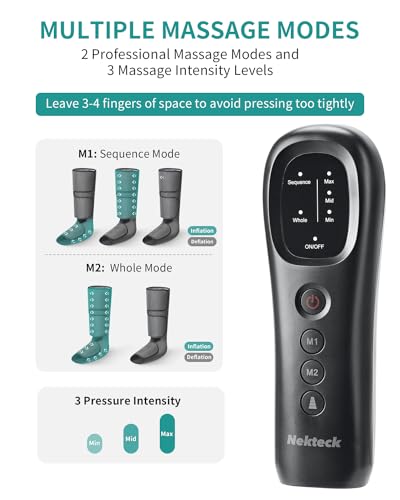 Nekteck Calf & Foot Leg Compression Massager - 2 Modes for Circulation & Relaxation