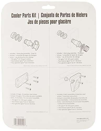 Igloo Cooler Hardware Replacement Parts - Hinges, Latches, Drain Plugs - Hardware
