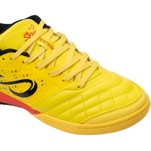 SENDA Ushuaia Pro 2.0 Indoor Futsal Shoes - Women 10 / Men 9, Yellow, Unisex Adult & Youth