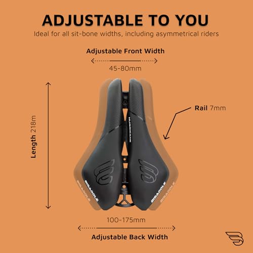Adjustable Split Bike Saddle for Road Gravel MTB - Pressure Relief Comfort