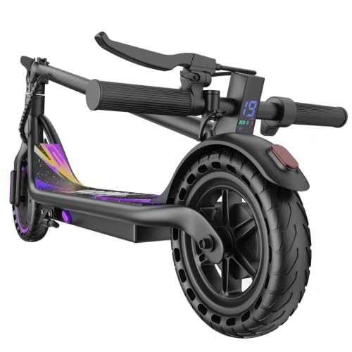 VOLPAM Purple Electric Scooter 350W/500W Motor, 15-28 Mile Range, 19 MPH
