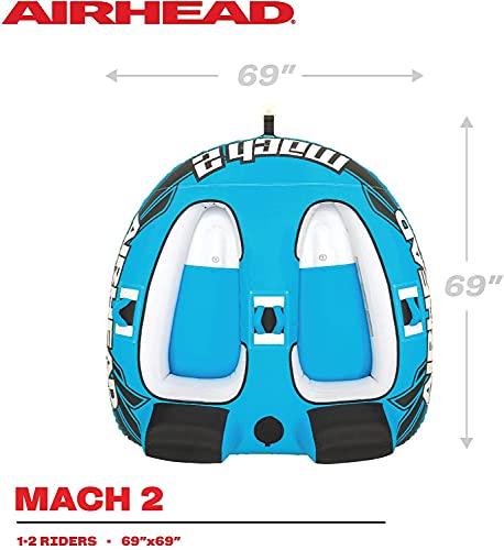 2 Person Airhead Mach Towable Tube for Boating Water Tubing - Cockpit Design