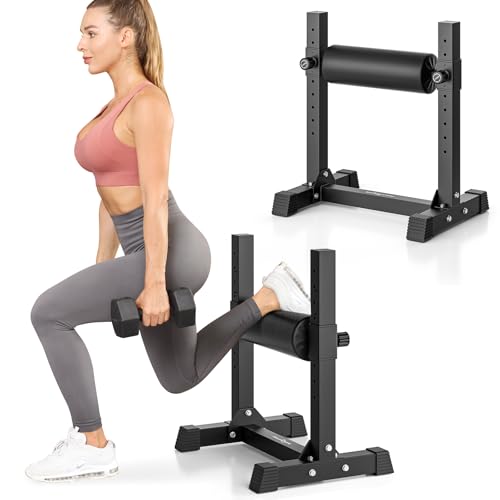 Black BODYRHYTHM Bulgarian Split Squat Stand with 9 Adjustable Heights, Single Leg Workout Equipment