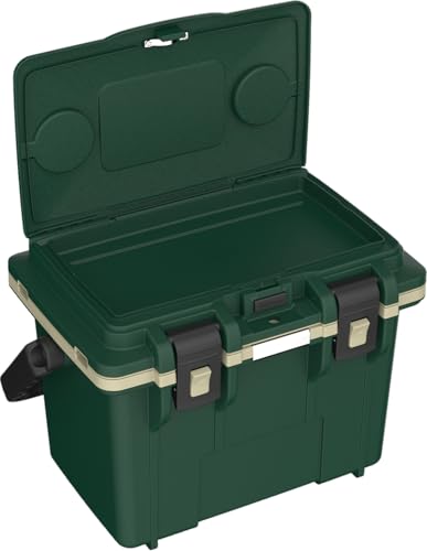 Pelican 14 Quart Cooler with Handle & Accessories - Hunter Green/Tan