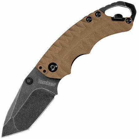 Kershaw Shuffle II Folding Pocket Knife with Tan Handle and 2.6-Inch Tanto Blade