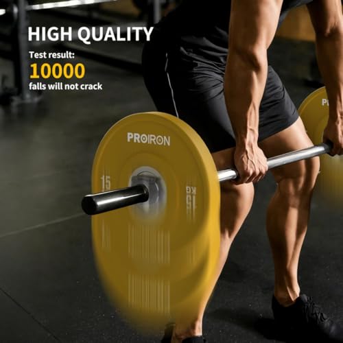 15KG Rubber Bumper Weight Plate for Olympic Barbell - Floor Protection & Shock Absorption
