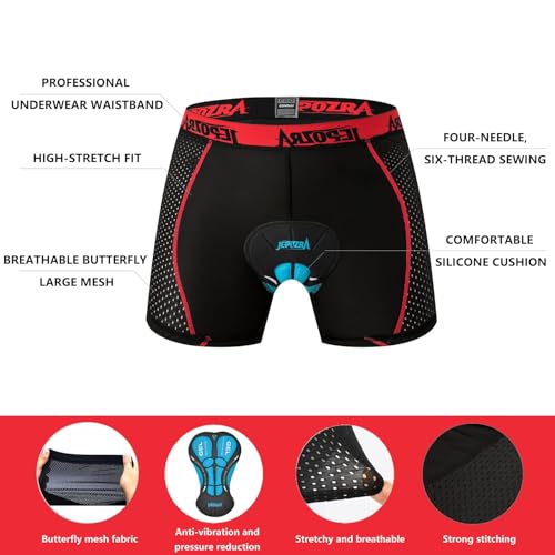 Men's 3D Padded Cycling Shorts - Breathable Quick Dry Bike Underwear Pants - 3XL