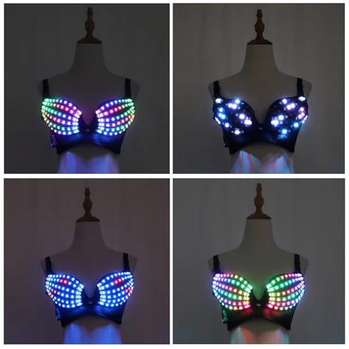 Women’s LED Light Up Bra for Rave Festival Nightclub Party Wear
