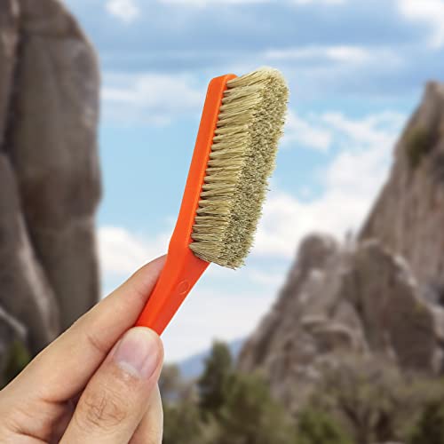 TWO STONES Climbing & Bouldering Brush - Black & White Natural Boar's Hair & Durable Handle