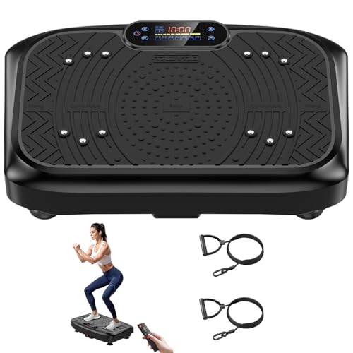 Black Vibration Plate for Lymphatic Drainage & Weight Loss, 450LB Capacity