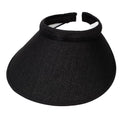 Women's Wide Brim Visor - 5 Inch Clip-On Sports Hat Black, One Size