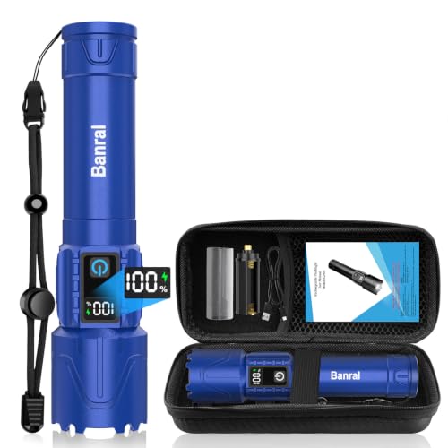 Rechargeable Tactical Flashlight 2000 Lumens High Power LED with Zoom & Power Bank