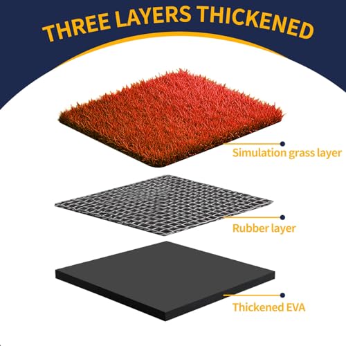 Qryovsa 10x5FT Baseball Softball Hitting Mat Turf for Practice Red Variation