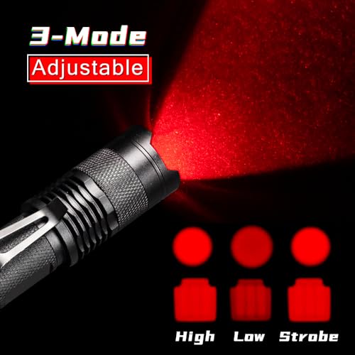 4 Pack Red LED Flashlight with 3 Modes for Astronomy Night Observation and Outdoor Activities - Variation of THIS listing
