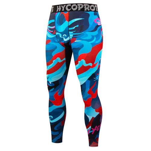 Men's Compression Pants Tights Athletic Leggings Workout Base Layer - Medium / Qilin