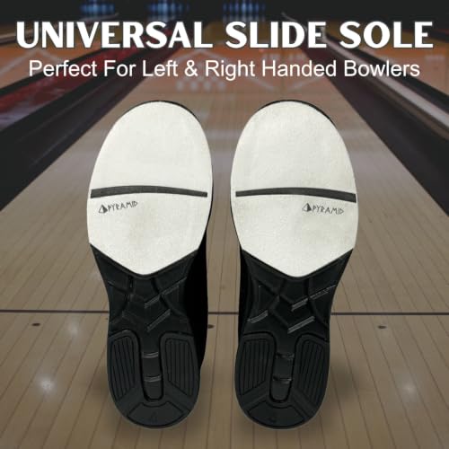 Pyramid Men’s Path Lite Black Bowling Shoes - 12 / Unisex Athletic Fit, Breathable Mesh Upper