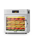 Food Dehydrator Machine with 8 Stainless Steel Trays - 400W Adjustable Temp & Timer