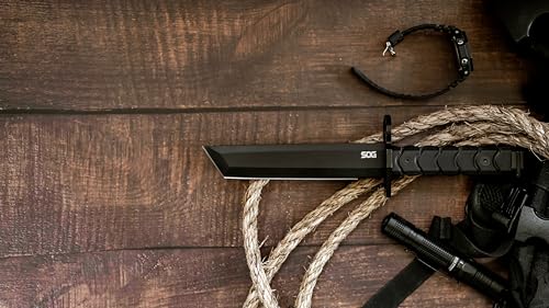 SOG BAR15T Tactical Fixed Blade Knife with AUS-8 Steel 7-Inch Tanto Blade