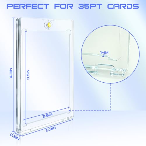 200pcs Magnetic Card Holders with UV Protection, One Touch Closure, 35pt - Unlemoni
