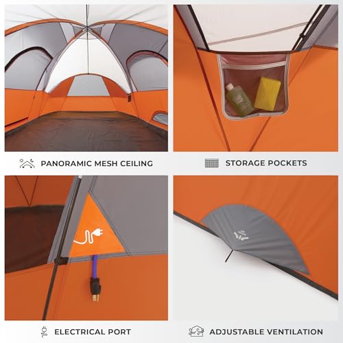 CORE 9-Person Dome Tent for Family Camping & Backpacking with Gear Loft