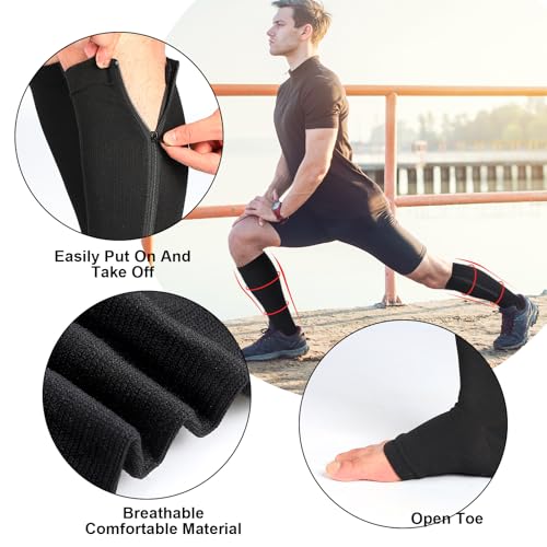 Nuanchu XL Black Zipper Compression Socks - 3 Pair