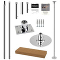 Fixed Dance Pole 45mm - CE Certified Spinning & Static Mode - Silver