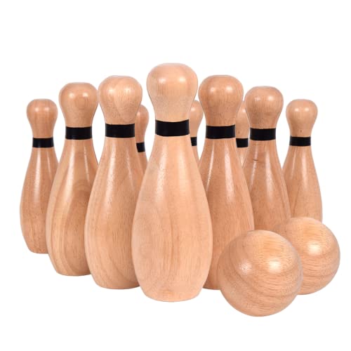 Large Outdoor Lawn Bowling Set with 10 Pins & 2 Balls - Family & Kids Fun Game