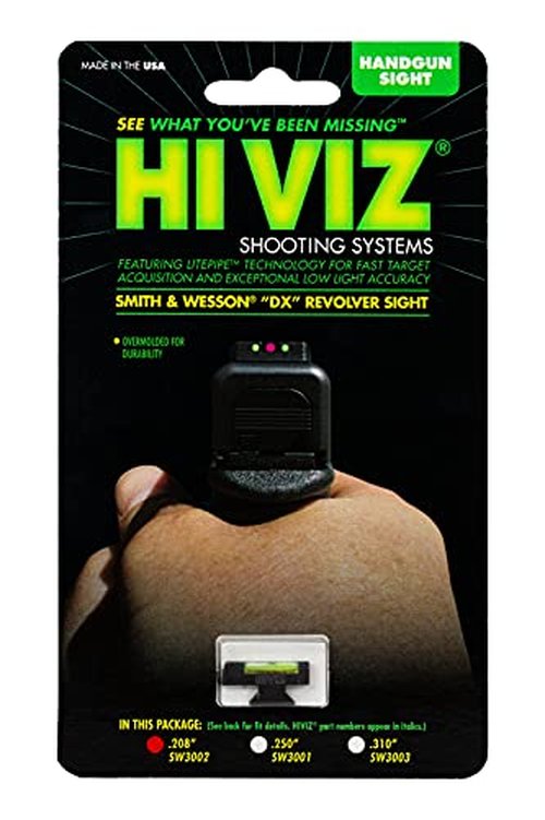 HIVIZ SW3002-G Smith&Wesson Fiber Optic Front Revolver Sight (.208 height)