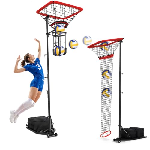 HVDI Volleyball Setter & Spike Trainer System 126" - Heavy Duty Training Aid with 88LB Sandbag Base & Dual Wheels