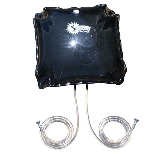 Portable Solar Camping Shower 10-Gallon Capacity Dual Head Outdoor Hot Water