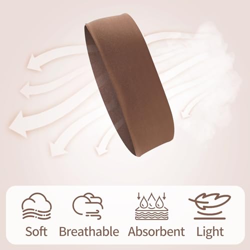 Panleding 12 Pack Women's Headbands - Deep Neutral, Elastic Workout Hair Bands