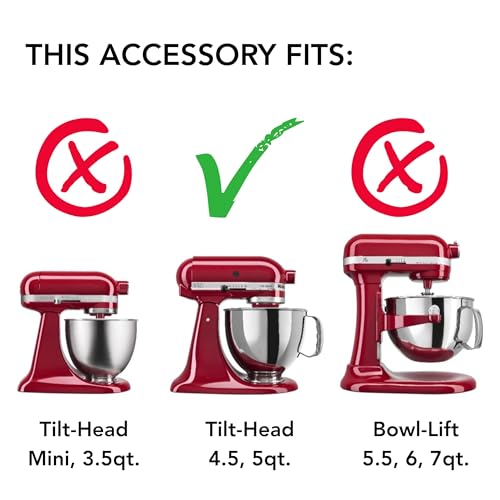 KitchenAid 5 Quart Glass Mixing Bowl with Measurement Markings & Lid - Tilt-Head Compatible