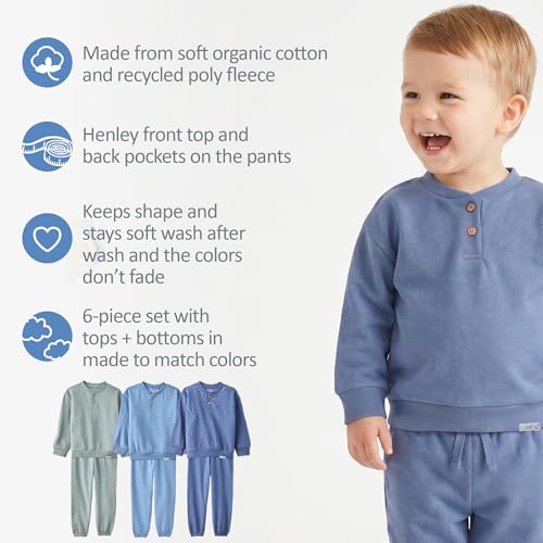 Butterblu Terra 3T Organic Cotton Henley Sweatshirt & Jogger Set for Kids