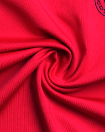 Boys Rash Guard Shirt UPF 50+ Long Sleeve Swim Top - Red - Size 10