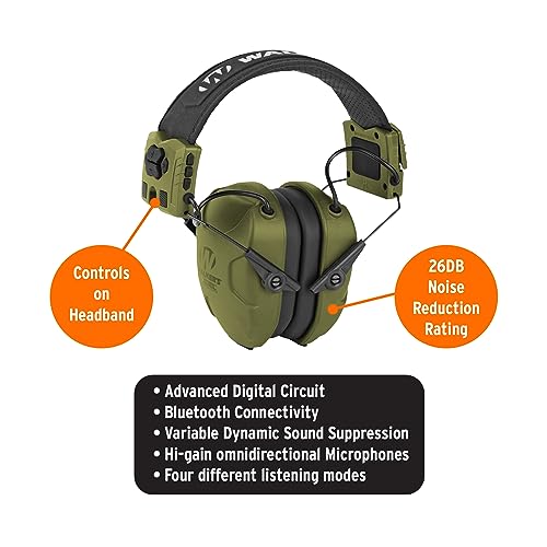 Walker’s XCEL 500BT Digital Electronic Earmuffs Bundle - Od Green