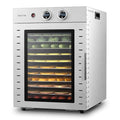 Septree Ancient Silver Food Dehydrator with 12 Stainless Steel Trays, Adjustable Temp & Timer