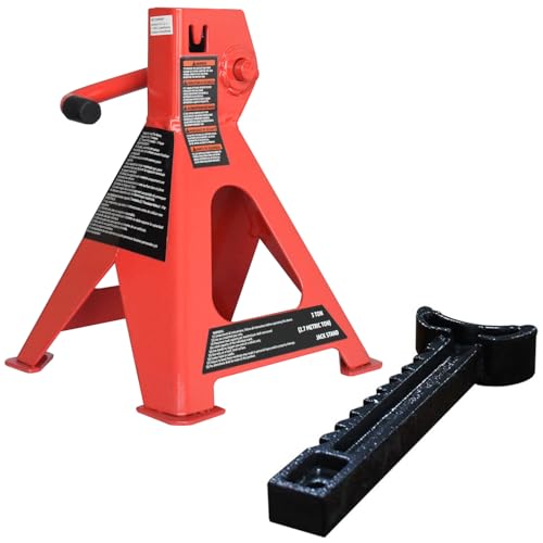 3 Ton Steel Auto Jack Stands with Adjustable Height and Safety Lock - Pair
