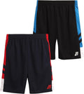 Pro Athlete Boys Athletic Shorts 2 Pack Quick Dry with Pockets - Black/Blue
