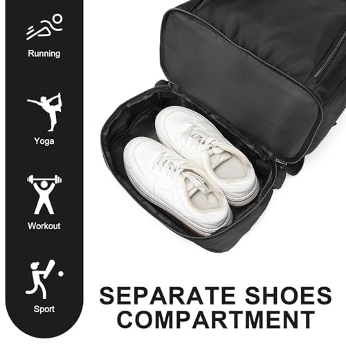 seyfocnia Gym Backpack for Men,Large Gym Bag with Shoe Compartment Lightweight Travel Workout Sports Backpack Water Resistant Carry on Backpack