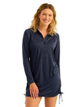 Women’s Performance Fishing Coverup Dress - Navy Medium - Fishing Apparel