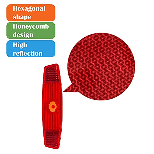 WELNENT Bicycle Wheel Reflectors JIS/BS/AS/CPSC 2pcs Warning MTB Road (Red)