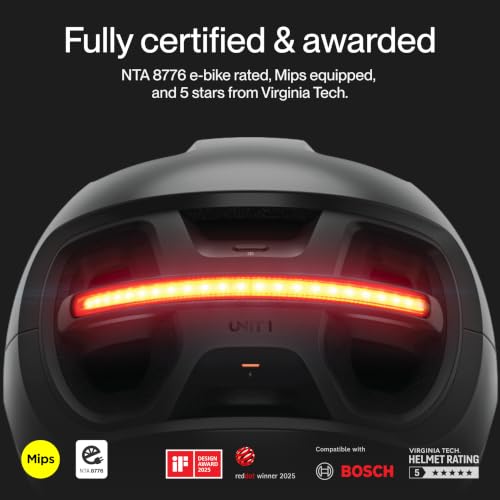 Smart E-Bike Helmet with Turn Signals & Brake Light - Large Blackbird Variation