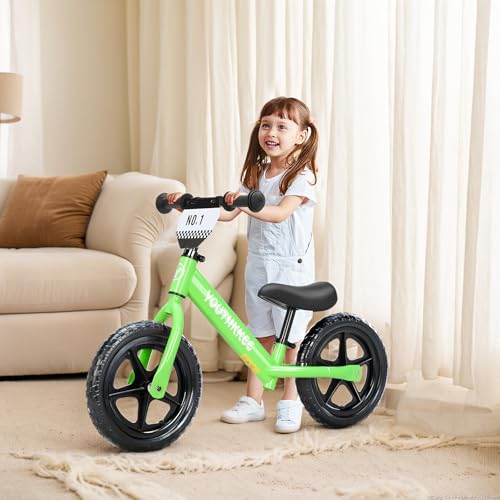 Toddler Balance Bike - Green, Tool-Free Adjustable, Gift for 1-3 Year Olds