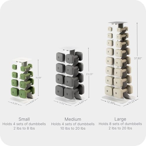 WeGym Dumbbell Rack S Sandstone - Space-Saving Cast Iron Weight Storage Stand