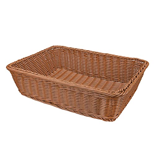 Imitation Rattan Woven Bread Baskets, 11.8 x 7.8 Inch Food Serving Baskets