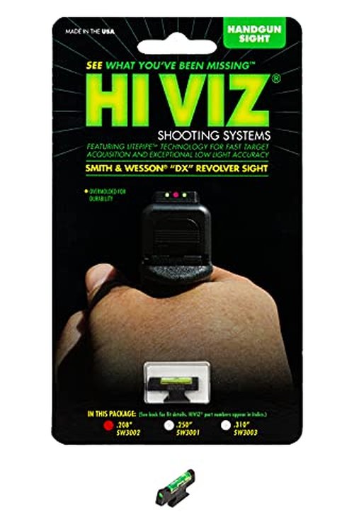 HIVIZ SW3002-G Smith&Wesson Fiber Optic Front Revolver Sight (.208 height)
